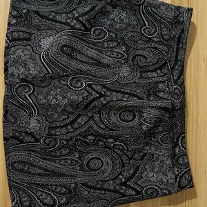 Express Black and Gray Paisley Mini Skirt